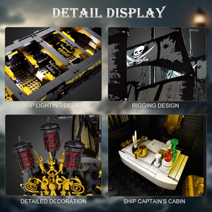 4304 Piezas, Bloques de Construcción de Modelo de Barco Pirata Perla Negra, Juego de Ladrillos de Ensamblaje de Barco de Aventura, Juguetes para Niños, Regalos de Cumpleaños - Product Image 5