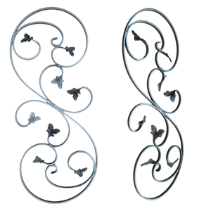 Ouya Qualität Schmiedeeisen Geländer Dekor hand gefertigte geschmiedete Stahl S <span class=keywords><strong>Scroll</strong></span> Rosette Panels Elegante Zaun gitter & Tore - Product Image 1