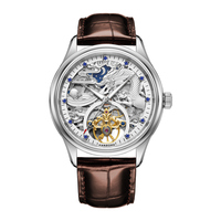 Montre mécanique de luxe avec pointeur squelette en acier inoxydable pour hommes Design lumineux pour affaires, loisirs, plongée et sport