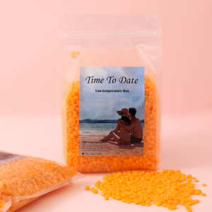 Spa Choice Orange Scent Rosin Gel Cera dura 2,2 LB / 1KG Depilación de oro nacarado Cera Frijoles Depilación de cera con purpurina - Product Image 4