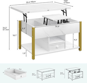<span class=keywords><strong>Table</strong></span> <span class=keywords><strong>basse</strong></span> élévatrice pour salon <span class=keywords><strong>Table</strong></span> <span class=keywords><strong>basse</strong></span> multifonction 4 <span class=keywords><strong>en</strong></span> 1 avec espace de rangement se convertit <span class=keywords><strong>en</strong></span> <span class=keywords><strong>table</strong></span> à manger - Product Image 6