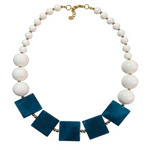 Best Quality Multilayer Beaded <b>Necklace</b> Women's Agate Resin Acrylic Party Jewelry Fashion Stylish <b>Statement</b> Piece for Woman - Product Image 6