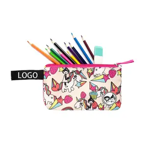 Wholesale Custom Neoprene Cosmetic Bag Makeup Kit Bag Cheap Pencil Case Bag With Zipper