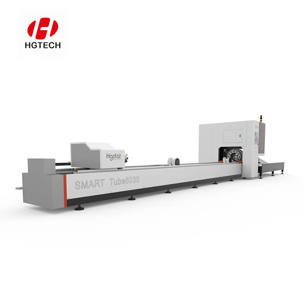 Hgstar H chùm CNC kim loại Lazer Cutter 6M 12M tự động Carbon thép không gỉ nhôm ống ống sợi Laser máy cắt