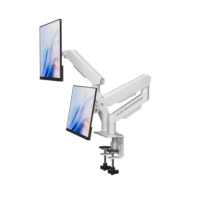 New Design Heavy Duty Dual Screen Monitor Arm Mount 2-9KG Capacity with 360° Rotation for Office Workstation