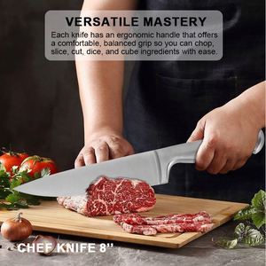 Juego de Cuchillos de Acero Inoxidable Personalizados, 12 Piezas, Cuchillos para Cortar Carne Súper Afilados, Juego de Cuchillos de Cocina con Soporte y Bloque para Cuchillos - Product Image 4