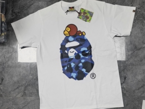 T-shirt casual da uomo in maglia a maniche corte girocollo vestibilità regular con stampa logo cartone animato scimmia, perfetta per l'estate - Product Image 6