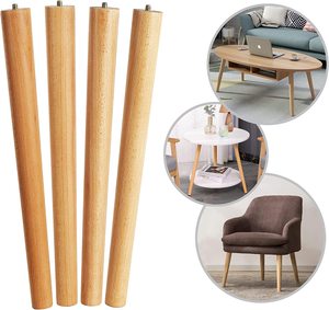 Patas y Soportes Redondos de Madera Maciza Resistentes <span class=keywords><strong>para</strong></span> Muebles Modernos, Repuesto <span class=keywords><strong>para</strong></span> Mesa y <span class=keywords><strong>Cama</strong></span>, Uso <span class=keywords><strong>en</strong></span> Hoteles y Salas de Estar - Product Image 5