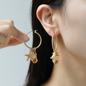 Boucles d'oreilles perle New Ocean Series Nouvelles boucles d'oreilles coquille étoile de mer à la mode - Product Image 6