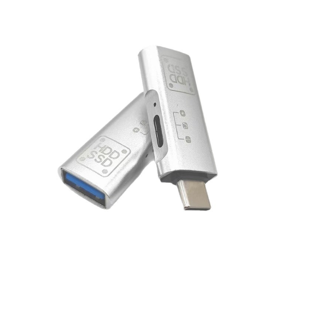 New Type-C USB3.0 OTG Adapter Type-C Male USB Female + Type-C Female Converter Aluminum Alloy Plug Laptop Camera Mobile Phone