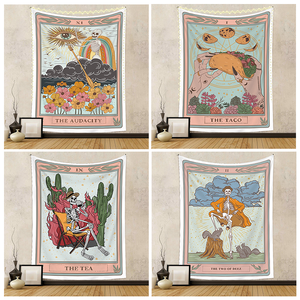 Niedliche Astrologie <span class=keywords><strong>Tarot</strong></span> Tapisserie Hexerei Tee Kaffee Hintergrund Stoff Wandbehang für Raum - Product Image 2