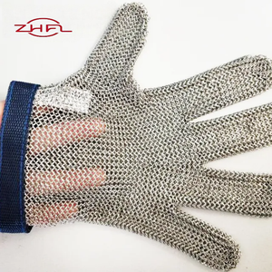 Gants de boucher en maille métallique en acier inoxydable de qualité alimentaire, protection anti-coupure EN388 niveau 5, protection anti-abrasion ANSI/ISEA niveau 9 - Vente chaude - Product Image 1