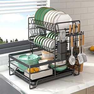 3-In-1 <b>Over</b> the <b>Sink</b> Dish Drying <b>Drainer</b> Rack Kitchen Above <b>Over</b> <b>Sink</b> Dish Drying Rack 2-Tier <b>Drainer</b> With Drainboard Dish Rack - Product Image 5