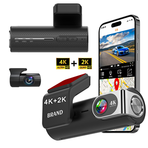 Mini 4k Dashcam video camera phía trước và phía sau ống kính kép 4k Dash Camera cho xe ô tô 4K + 2K Dashcam GPS Wifi Xe DVR HD 4K Dash Cam - Product Image 1