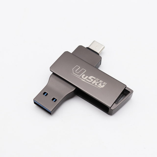 New Model for Phone Use OTG Gun Metal USB 3.0 Metal USB Flash Drives 16gb 32GB 64GB Pen Thumb Drive Usb Type c Flash Drive