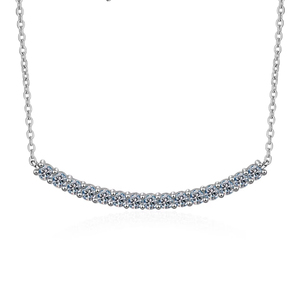 0.1CT Moissanite colgante collar VVS1 piedra diamante Simple equilibrio barra diseño 925 Plata joyería fina para mujeres regalo perfecto - Product Image 2