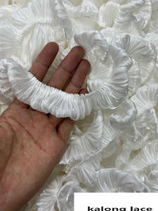 Poliéster 2 capas burbuja volante encaje ajuste doblado sedoso brillante cinta de encaje para falda vestido de mujer ropa de bebé - Product Image 6