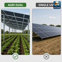 Système de montage au sol agrivoltaïque H2 Solar à vis, support solaire surélevé à double usage pour l'agriculture