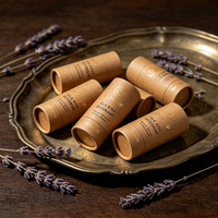 Tube de déodorant en papier kraft biodégradable et recyclable, fait main, avec logo doré, résistant à l'huile, qualité alimentaire, pour baume à lèvres et cosmétiques.