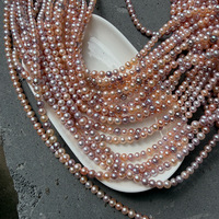 Perles d'eau douce semi-rondes de 5,5-6 mm, couleurs bonbon, teintes naturelles mélangées, 39 cm de long, haute brillance, qualité 4A, Chine, semi-finies pour DIY
