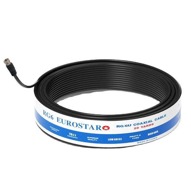 Factory Wholesale RG6 EUROSTAR DISH CABLE Coaxial Cable Ethiopia TV 20Y Cable