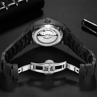 Dernières montres-bracelets 42mm à cadran météorite pour hommes montres de luxe étanches 8215 Machine Movt moteur automatique caoutchouc résistant à l'eau
