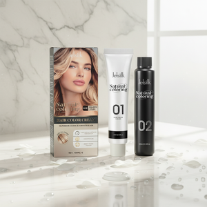 Crème colorante pour cheveux à base de kératine <span class=keywords><strong>végétale</strong></span>, vegan, couleur permanente, longue durée, couvrance des cheveux gris, sans ammoniaque - Product Image 1