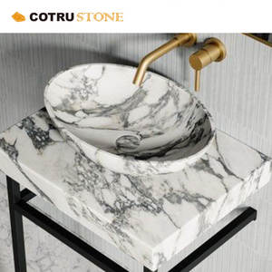 현대 욕실 세면대 세면대 이탈리아 칼라 카타 비올라 대리석 돌 욕실 싱크 - Product Image 5
