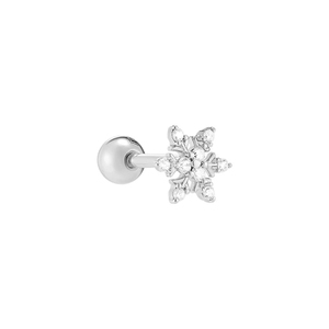 Pendientes de Cartílago ROXI S925 de Plata de Ley con Diseño de Copo de Nieve y Diamantes, Chapados en Oro de 18k - Product Image 2