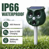 Répulsif Solaire Ultrasonique pour Animaux, Écologique et Jetable, Étanche IP66, avec Capteur de Mouvement PIR à Vibrations et Chocs Électriques