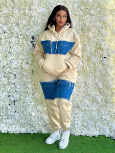 Set Casual da Donna in <span class=keywords><strong>Due</strong></span> Pezzi: Felpa con Cappuccio a Maniche Lunghe e Pantaloni Lunghi, Stile Streetwear - Product Image 4