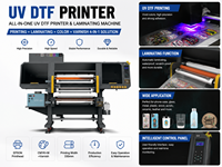 Imprimante UV DTF tout-en-un, imprimante d'autocollants par transfert UV, machine à plastifier, tête d'impression Epson, CMYK, blanc, vernis, quatre buses
