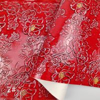 Cuir synthétique PU en gros, imitation cuir gaufré floral camélia pour artisanat, sacs DIY, pochettes, rembourrage de canapé, ballons de football, imperméable