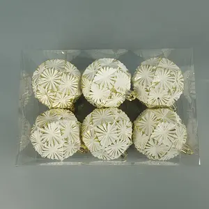 80 мм подвесной шар с цветочным узором в ПВХ-коробке, 6 шариков
