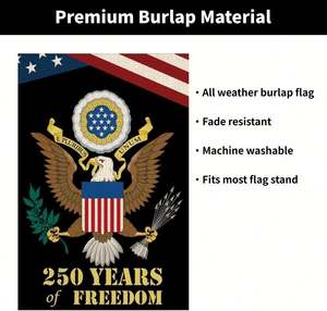 Drapeau de jardin patriotique américain du 250e anniversaire, 1776-2026, en polyester double face résistant à la décoloration, pour affichage intérieur et extérieur - Product Image 6