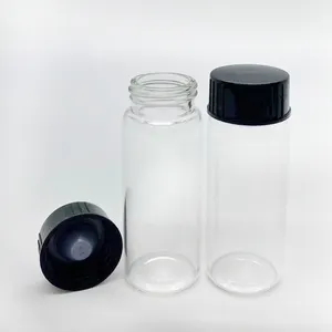 20 Ml Clear Glass Tubular Vials With Black Bakelite Screw Cap
