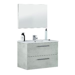 Armoire de salle de bain murale Aruba/Arnold 58x80x45 en béton résistant à l'eau avec miroir, accessoire à assembler - Product Image 1