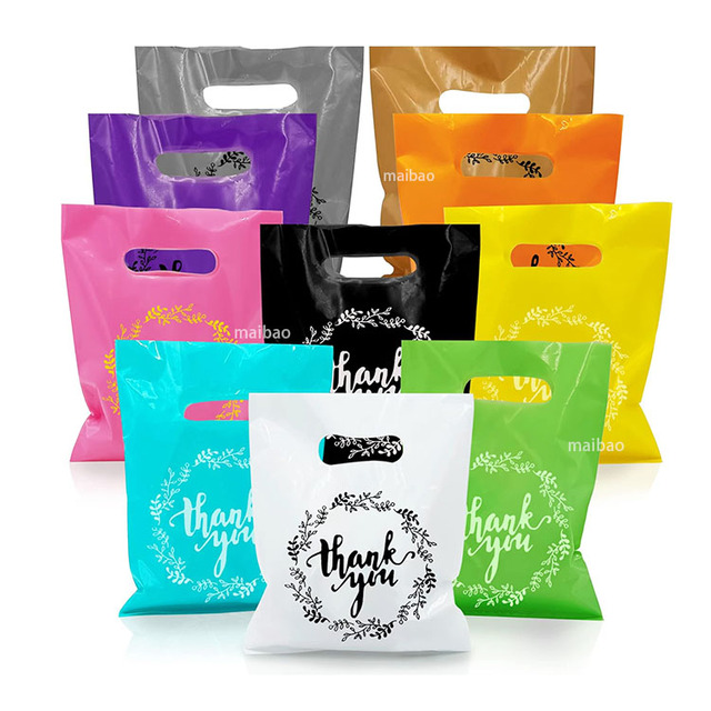 Eco Friendly Biodegradable Shopping Plastic Bag Packaging for Clothes Custom Printed Design Your Own logo Thank You Plastic Bags