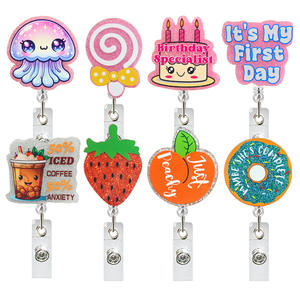 <span class=keywords><strong>Porte</strong></span>-<span class=keywords><strong>badge</strong></span> rétractable <span class=keywords><strong>extensible</strong></span> CYNYA Fruit Coffee Birthday ABS - Clip alligator pour personnel médical et enseignants - Product Image 1