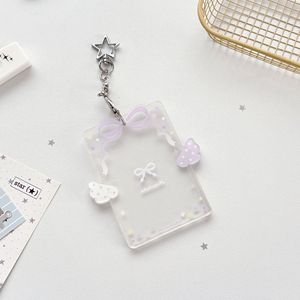 Portachiavi Personalizzato per Photocard Kpop, Charm per Borse Trasparenti, Accessori a Forma di Fiocco e Ali d'Angelo, Cornice Fotografica in Acrilico - Product Image 1