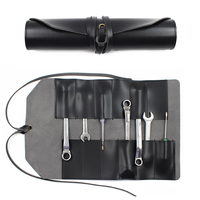 Étui à couteau pliable en cuir PU pour camping en plein air, sac de rangement pour outils, porte-outils portable, pochette de rangement pour lampe torche