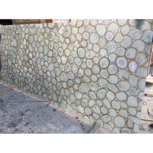 GOLDTOP Agate blanche translucide polie de luxe, pierre semi-précieuse naturelle, grande dalle, design moderne pour hôtels et villas - Product Image 1