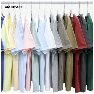 T-shirt en coton 100% tricoté sur mesure pour homme HGT022, de haute qualité, poids lourd 230 g/m², tee-shirt uni surdimensionné, taille plus - Product Image 2