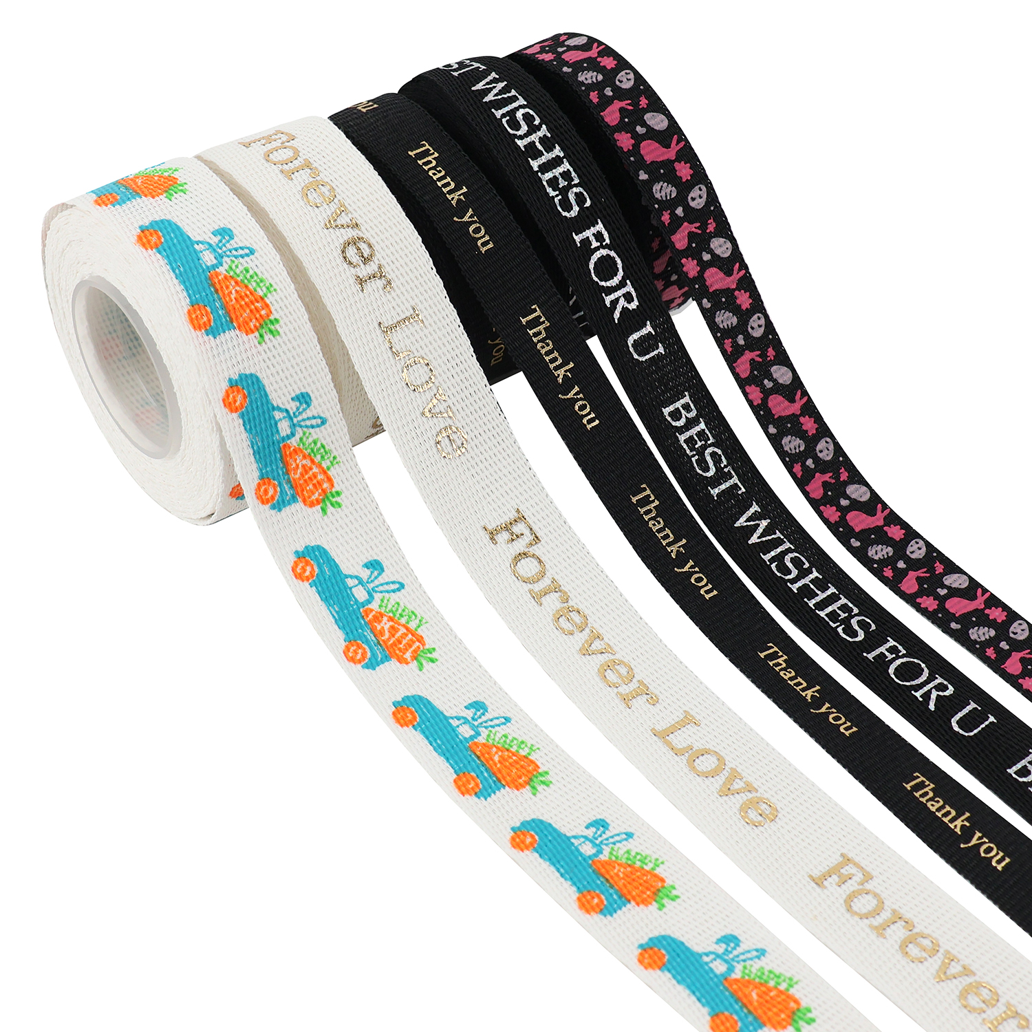 Custom Brand Printed Environmental Protection Recycled Personalization Eco-friendly Ribbon for Gift Dessert Packaging