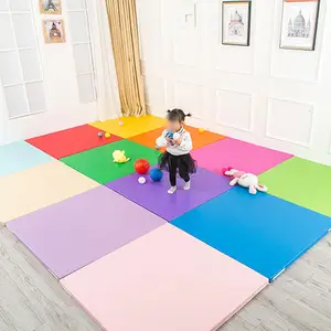 Tapis souple PVC pour enfants Tapis de jeu pour bébé et exercice Gymnastique Puzzle Tapis de sol Tapis et jouets pour enfants Mousse