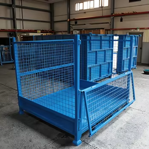 Ağır hizmet tipi tel örgü depolama kafesi-mal depolama ve lojistik ciro için İstistackable depo konteyneri - Product Image 6