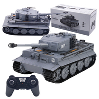 Char de combat RC 1/24, télécommande 2.4G, char allemand Tiger de la Seconde Guerre mondiale, véhicule blindé électrique avec tir, jouet éducatif, kit de modèle