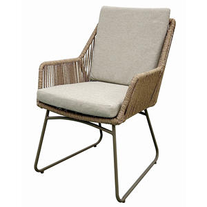 Sillón de metal y cuerda color taupé - Product Image 1