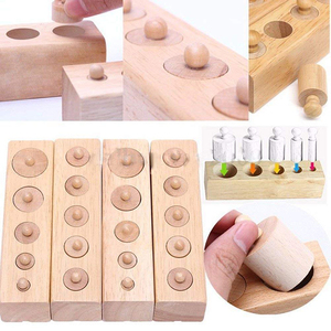 Commercio all'ingrosso personalizzata multicolor montessori knobbed cilindro blocchi di materiali didattici educativi di legno strumenti di apprendimento precoce giocattoli - Product Image 6