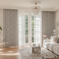 Rideaux occultants de style français en chenille jacquard à motif floral, couleur crème et blanc, vintage, pour la décoration du salon et de la chambre à coucher